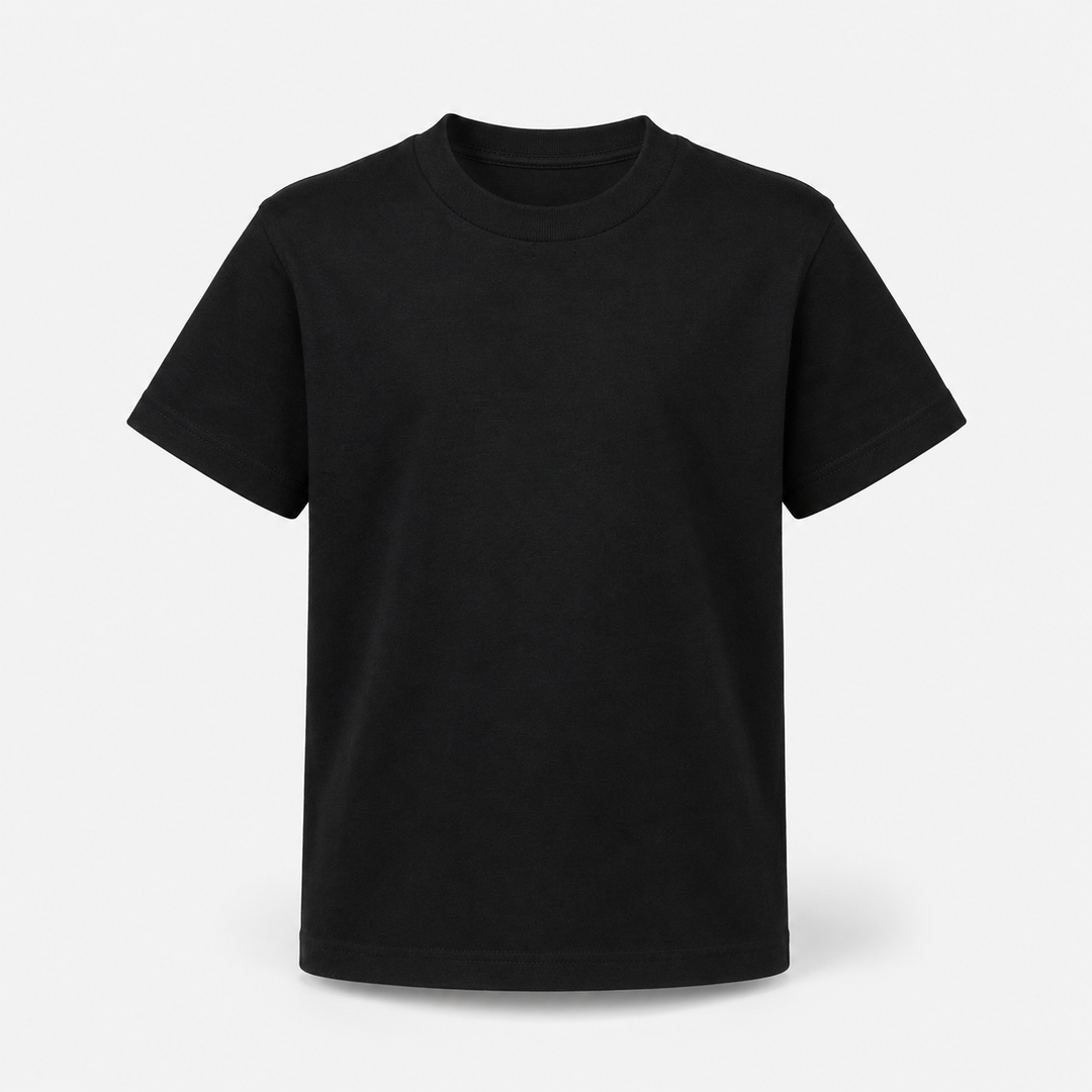 Sitztgut Kinder T-Shirt aus Bio-Baumwolle in Schwarz – Vorderansicht