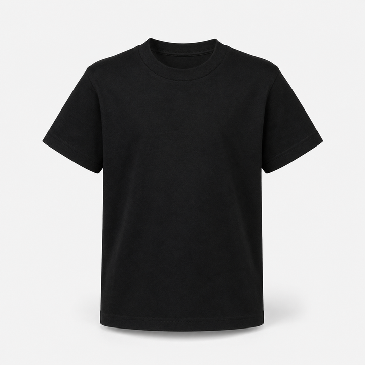Sitztgut Kinder T-Shirt aus Bio-Baumwolle in Schwarz – Vorderansicht