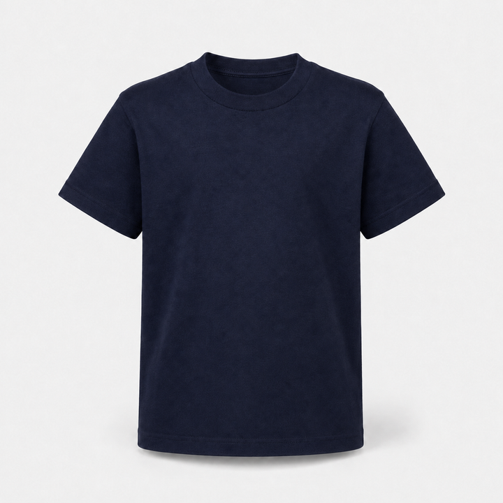 Sitztgut Kinder T-Shirt aus Bio-Baumwolle in Dunkelblau – Vorderansicht