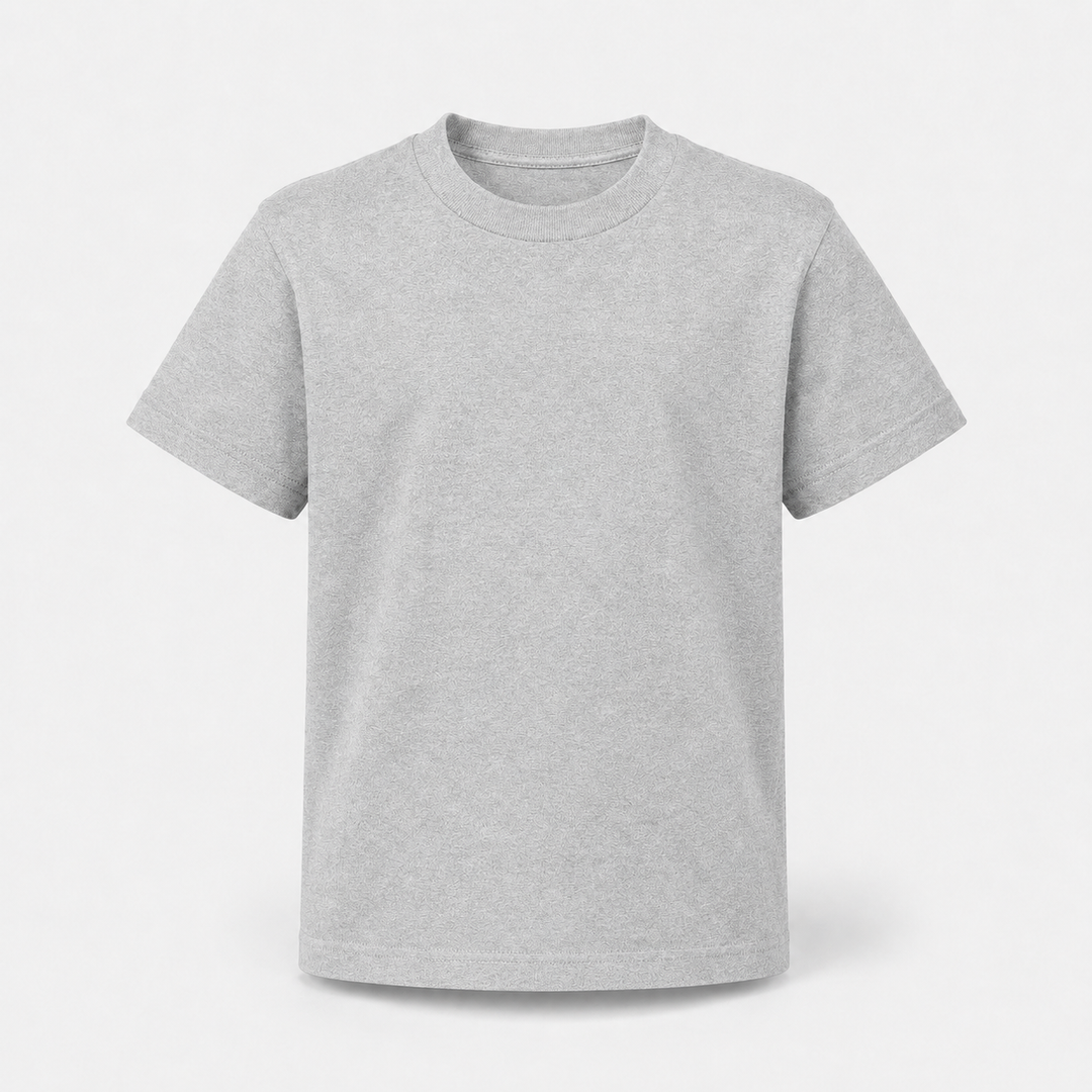 Sitztgut Kinder T-Shirt aus Bio-Baumwolle in Grau meliert – Vorderansicht
