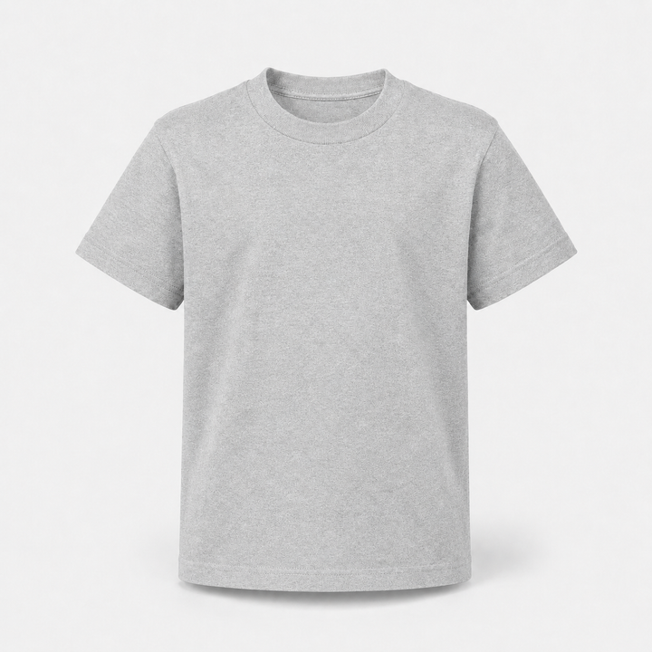 Sitztgut Kinder T-Shirt aus Bio-Baumwolle in Grau meliert – Vorderansicht