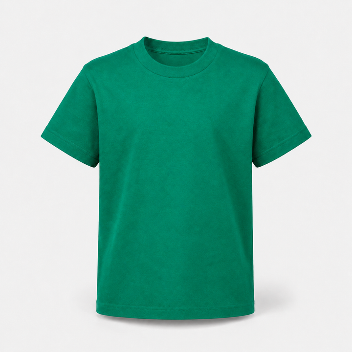 Sitztgut Kinder T-Shirt aus Bio-Baumwolle in Grün – Vorderansicht