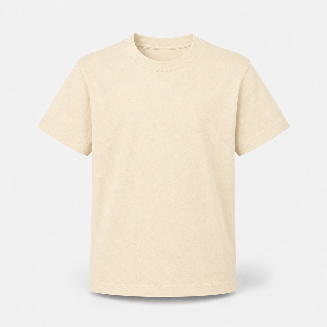 Sitztgut Kinder T-Shirt aus Bio-Baumwolle in Natur – Vorderansicht