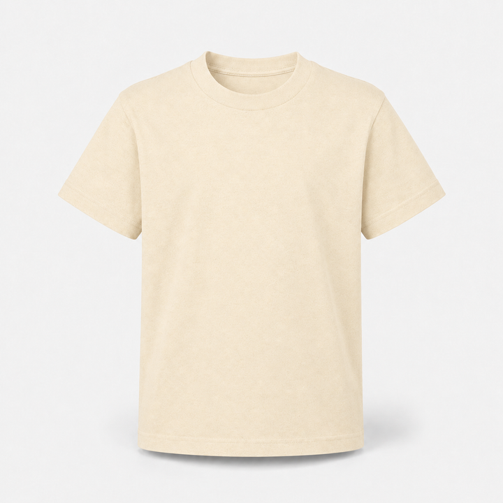 Sitztgut Kinder T-Shirt aus Bio-Baumwolle in Natur – Vorderansicht
