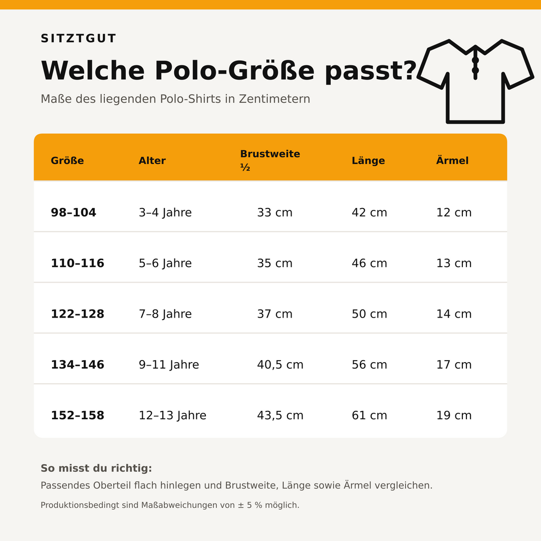 Sitztgut Kinder Polo-Shirt aus Bio-Baumwolle