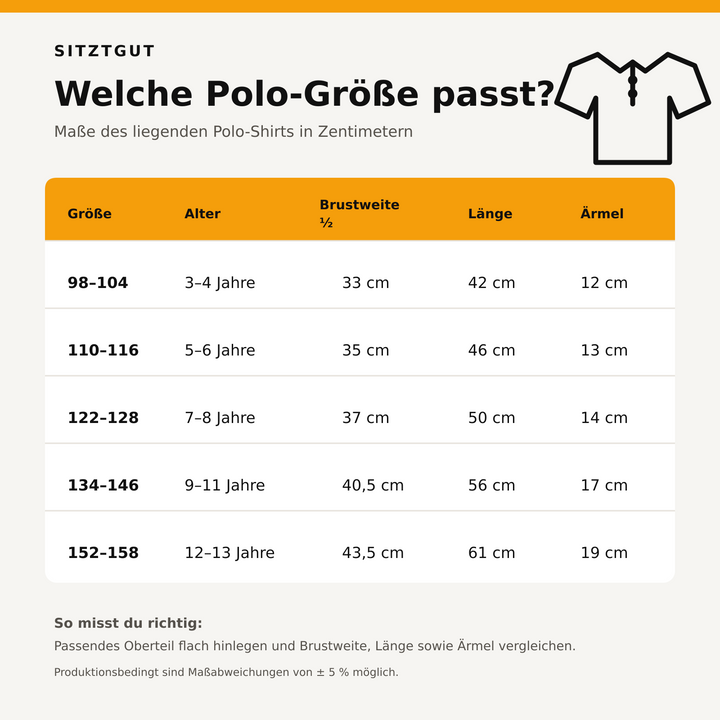 Sitztgut Kinder Polo-Shirt aus Bio-Baumwolle