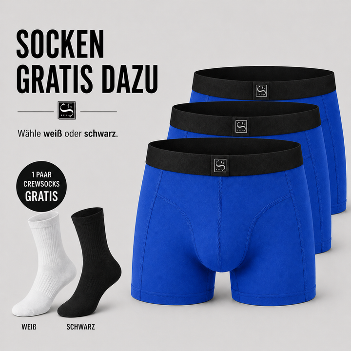 3er Pack Boxershorts + GRATIS Crewsocken