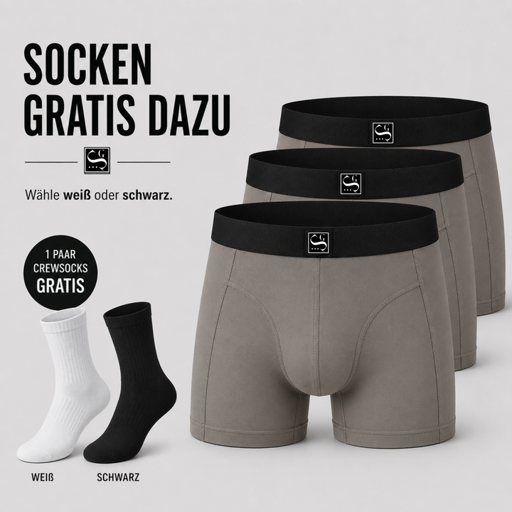 3er Pack Boxershorts + GRATIS Crewsocken