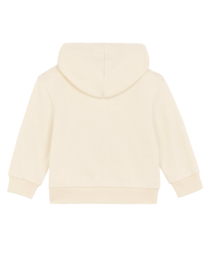 Baby Zip-Hoodie in Natur – Rückansicht