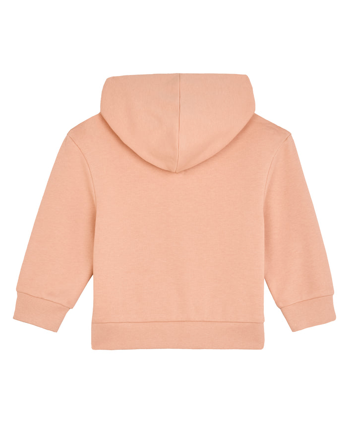 Baby Zip-Hoodie in Pfirsich – Rückansicht