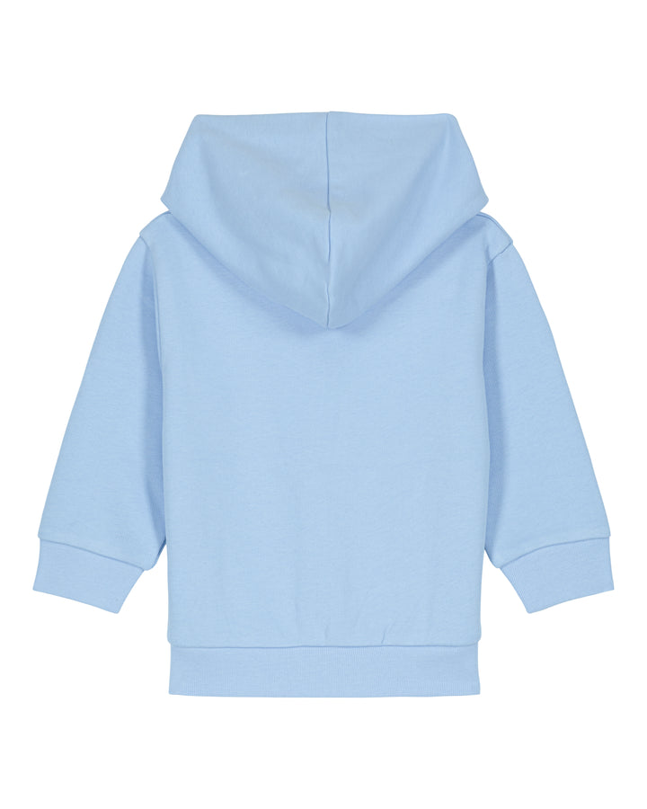 Baby Zip-Hoodie in Jeansblau – Rückansicht