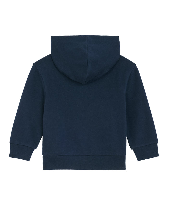 Baby Zip-Hoodie in Navy – Rückansicht