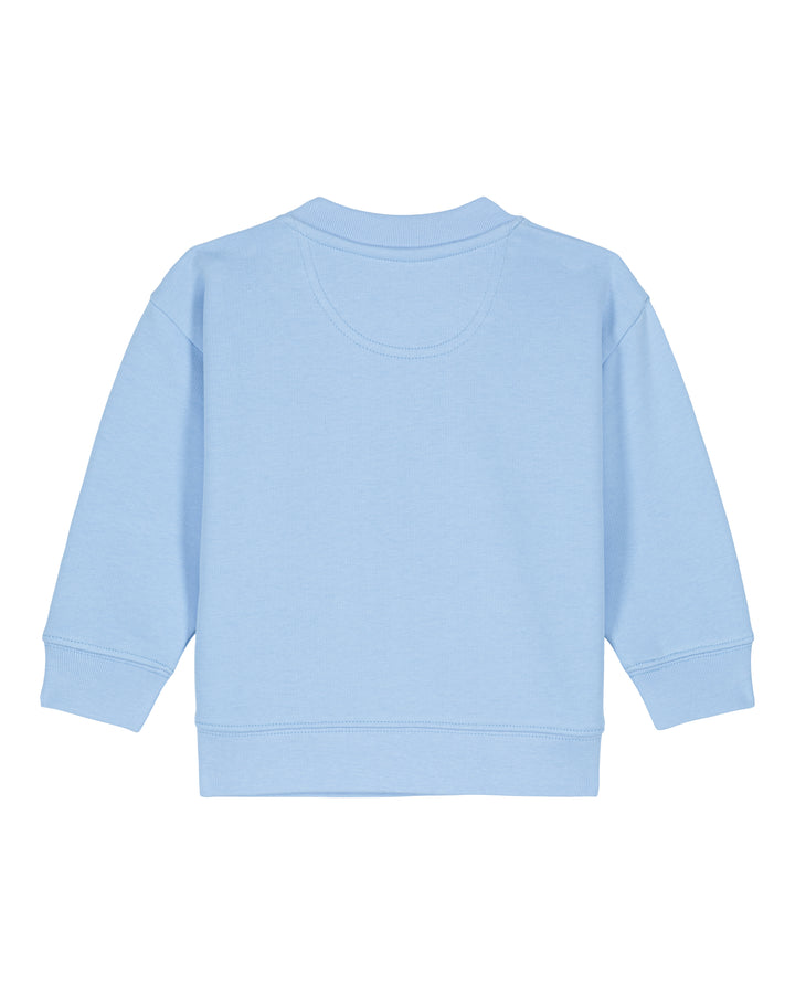 Baby Sweatshirt in Jeansblau – Rückansicht