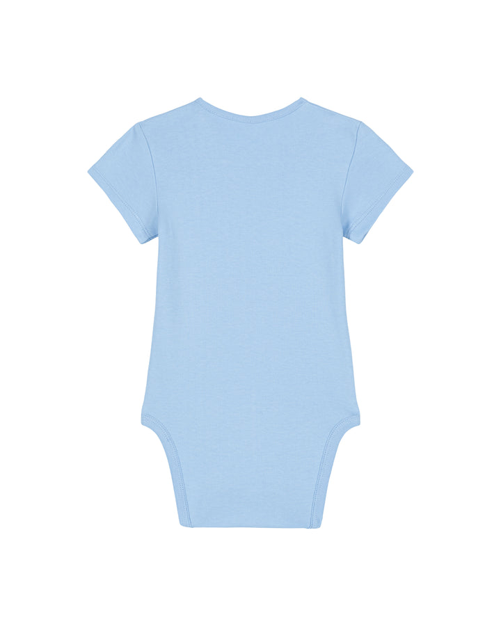Baby Body in Jeansblau – Rückansicht
