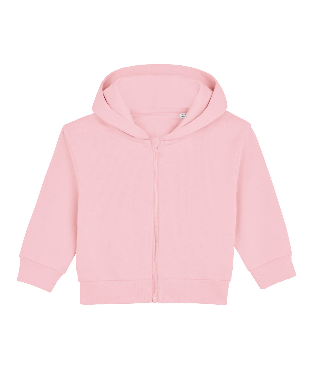 Baby Zip-Hoodie in Rosa – Vorderansicht