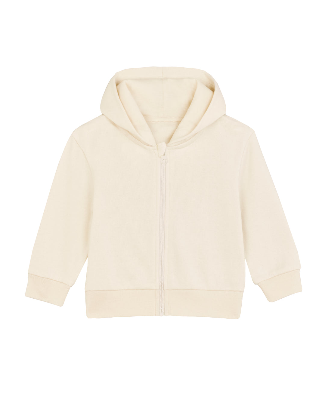 Baby Zip-Hoodie in Natur – Vorderansicht