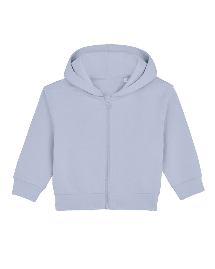 Baby Zip-Hoodie in Hellblau – Vorderansicht