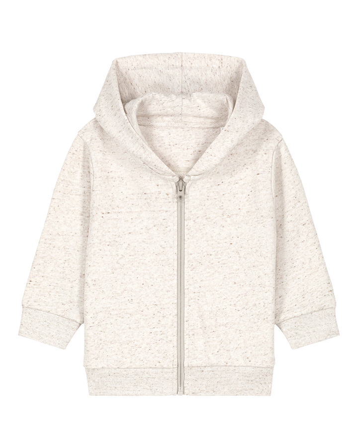 Baby Zip-Hoodie in Hellgrau – Vorderansicht
