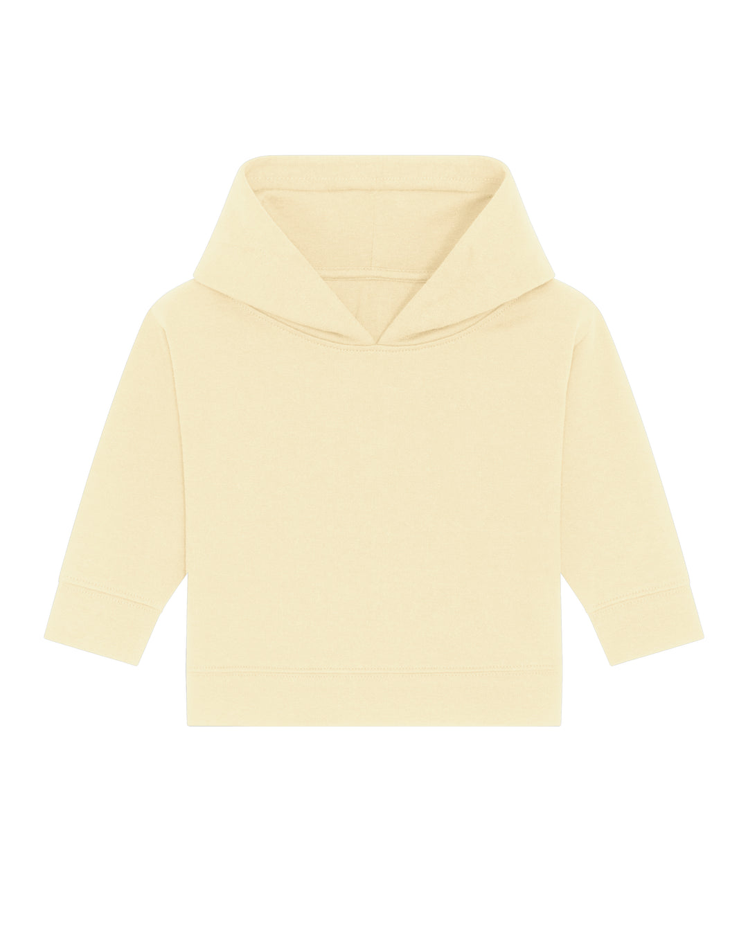 Baby Hoodie in Buttergelb – Vorderansicht