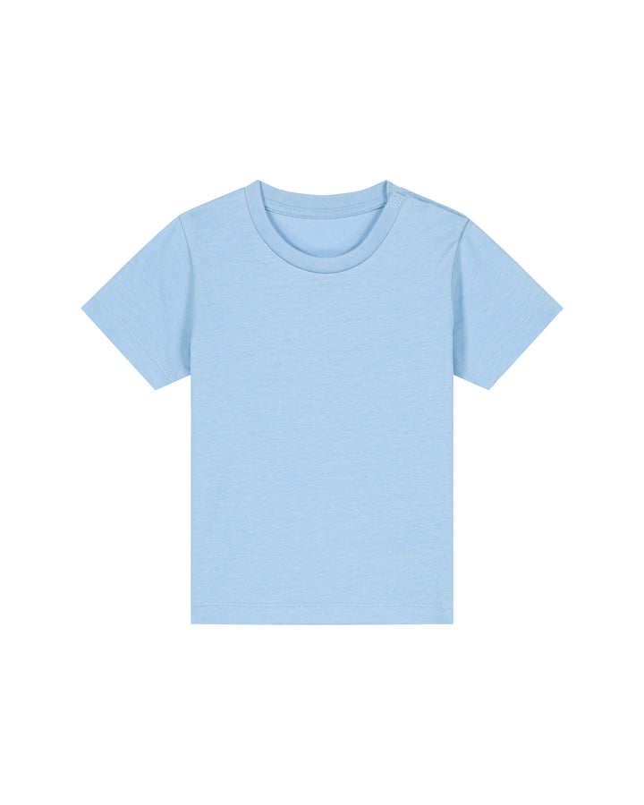 Baby T-Shirt in Jeansblau – Vorderansicht