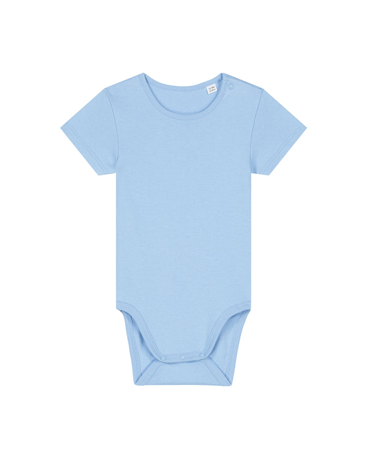 Baby Body in Jeansblau – Vorderansicht