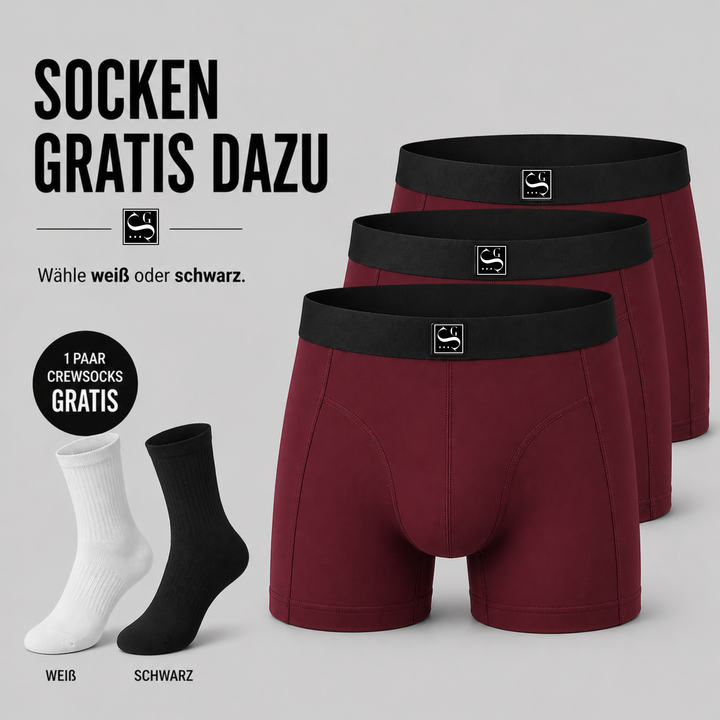 3er Pack Boxershorts + GRATIS Crewsocken