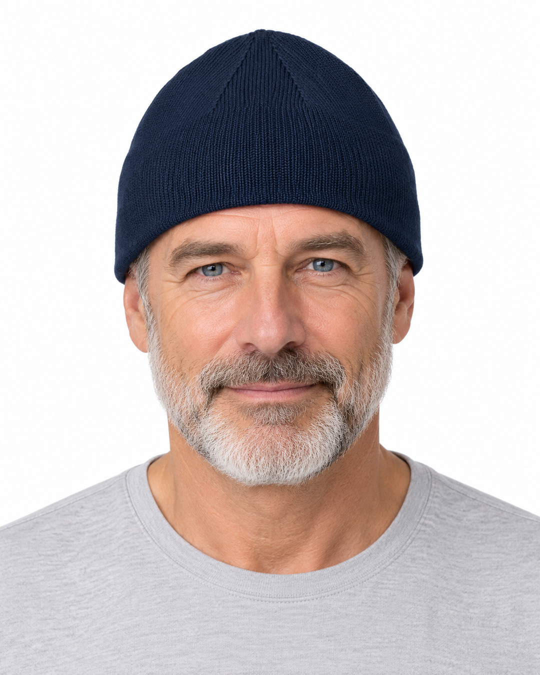 Sitztgut Unisex-Beanie aus Baumwolle mit Fleecefutter – Marineblau – Vorderansicht