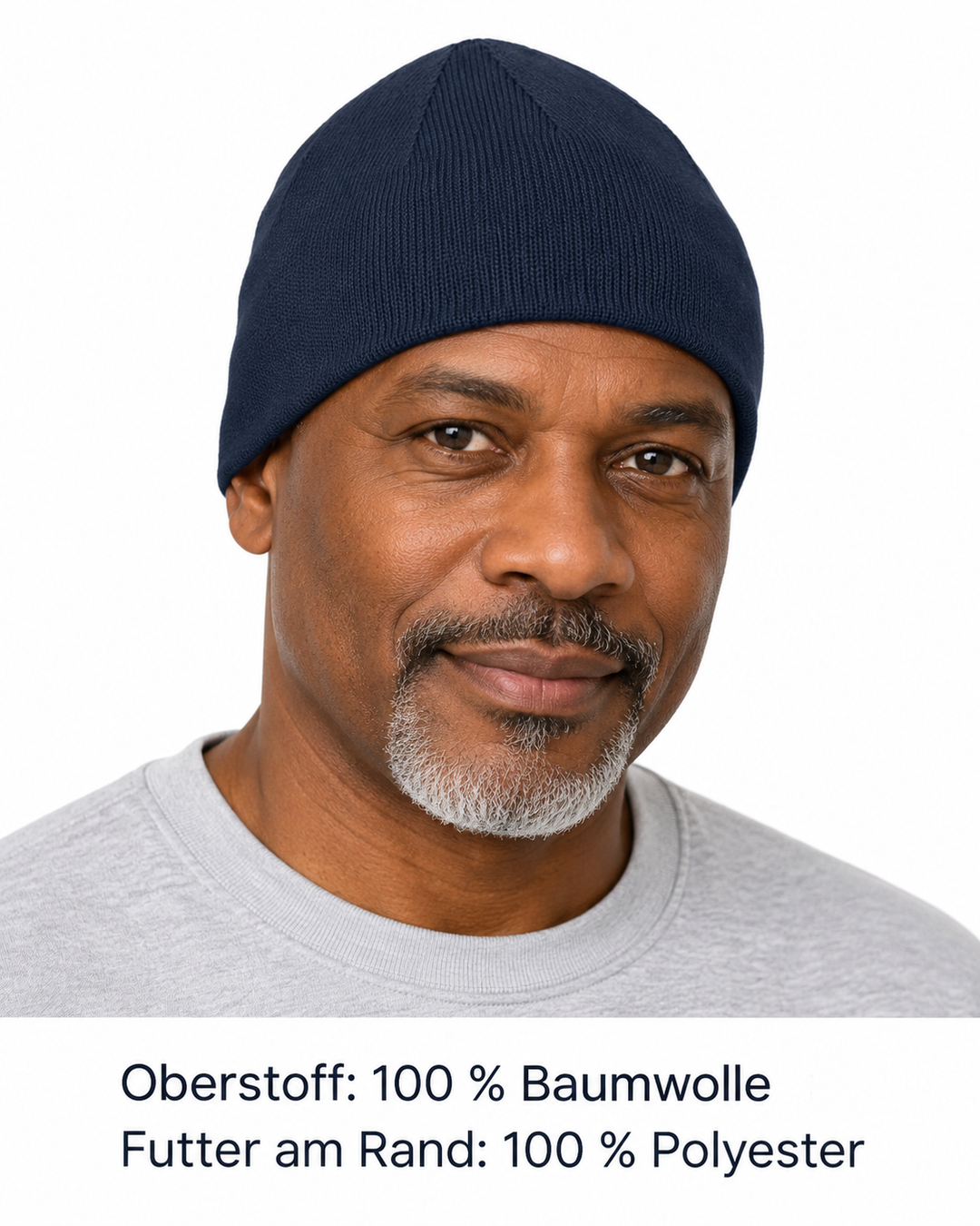 Sitztgut Unisex-Beanie aus Baumwolle mit Fleecefutter – Marineblau – Produktdetails