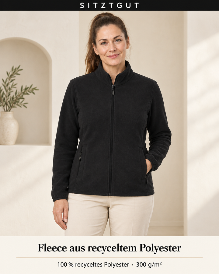 Sitztgut Fleecejacke Schwarz - Material