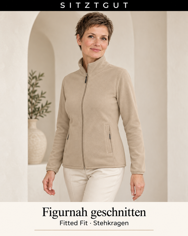 Sitztgut Fleecejacke Beige - Passform