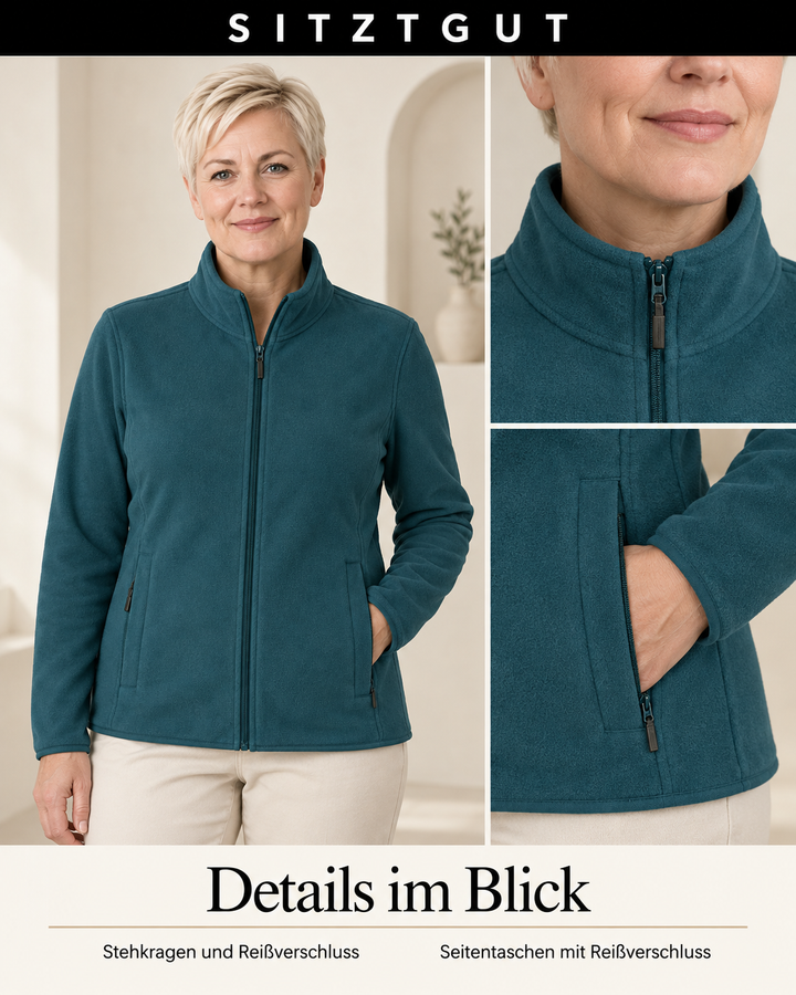 Sitztgut Fleecejacke Petrol - Details