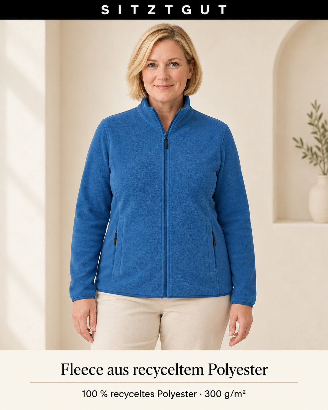 Sitztgut Fleecejacke Blau - Material