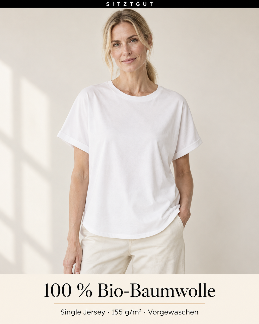 Sitztgut T-Shirt Weiß - Material
