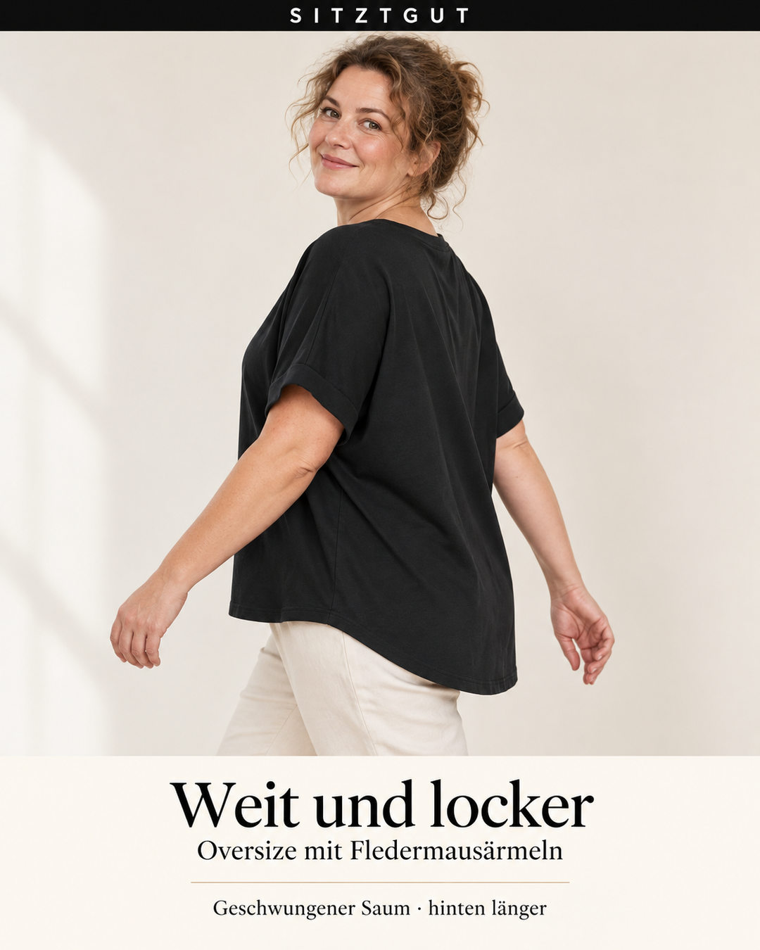 Sitztgut T-Shirt Schwarz - Passform