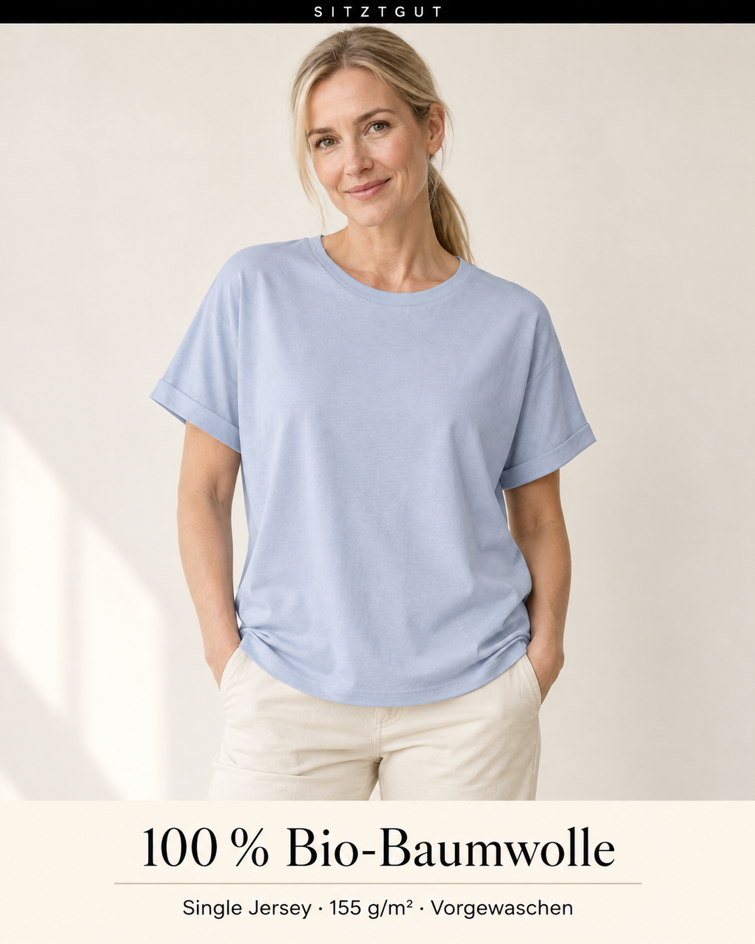 Sitztgut T-Shirt Hellblau - Material