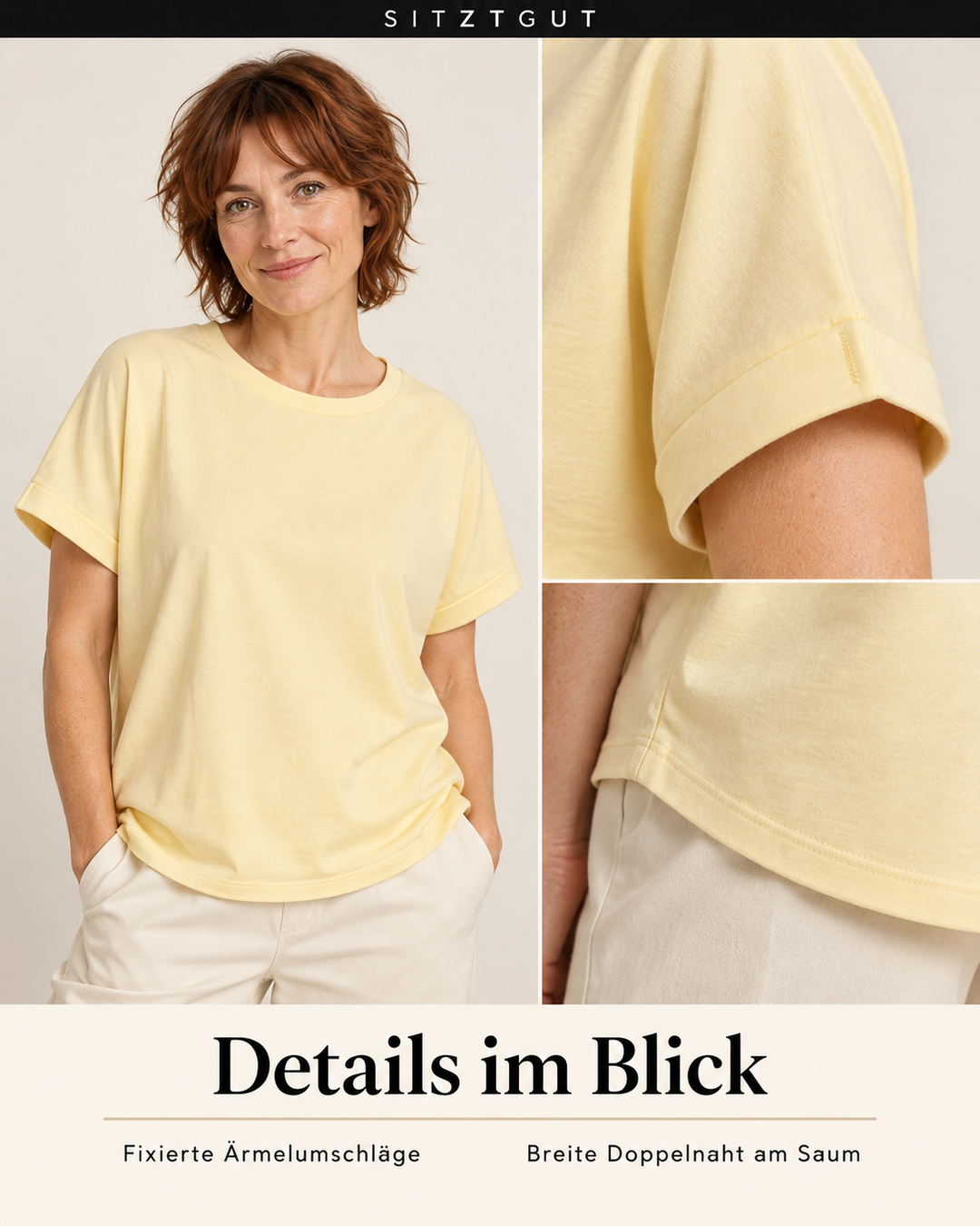Sitztgut T-Shirt Hellgelb - Details