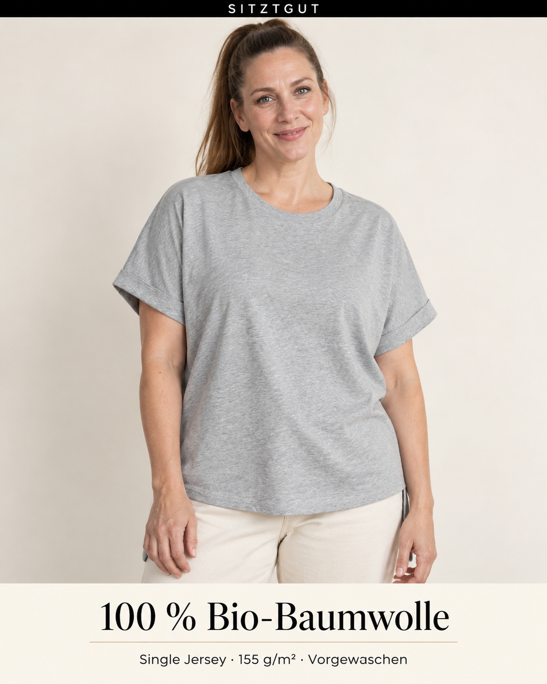 Sitztgut T-Shirt Grau meliert - Material
