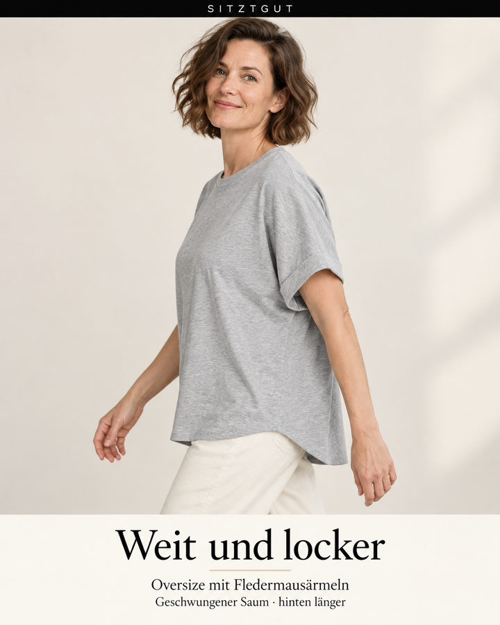 Sitztgut T-Shirt Grau meliert - Passform