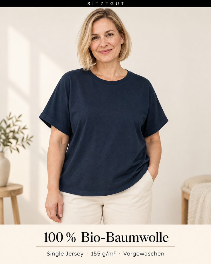 Sitztgut T-Shirt Marine - Material