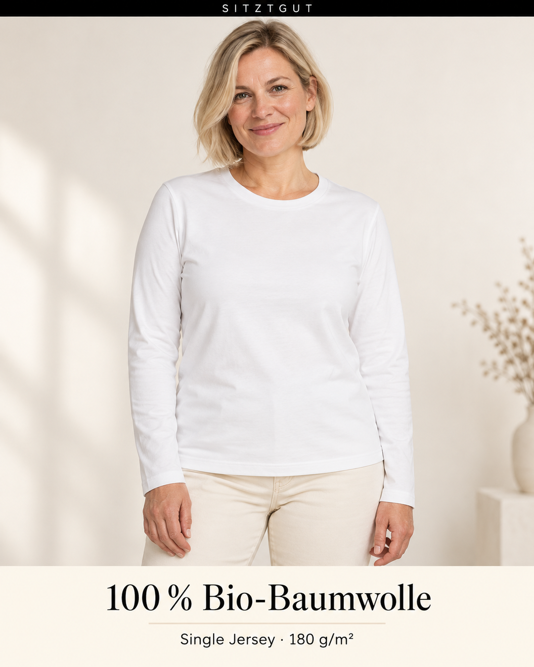 Sitztgut Longsleeve Weiß - Material