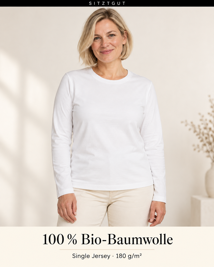 Sitztgut Longsleeve Weiß - Material
