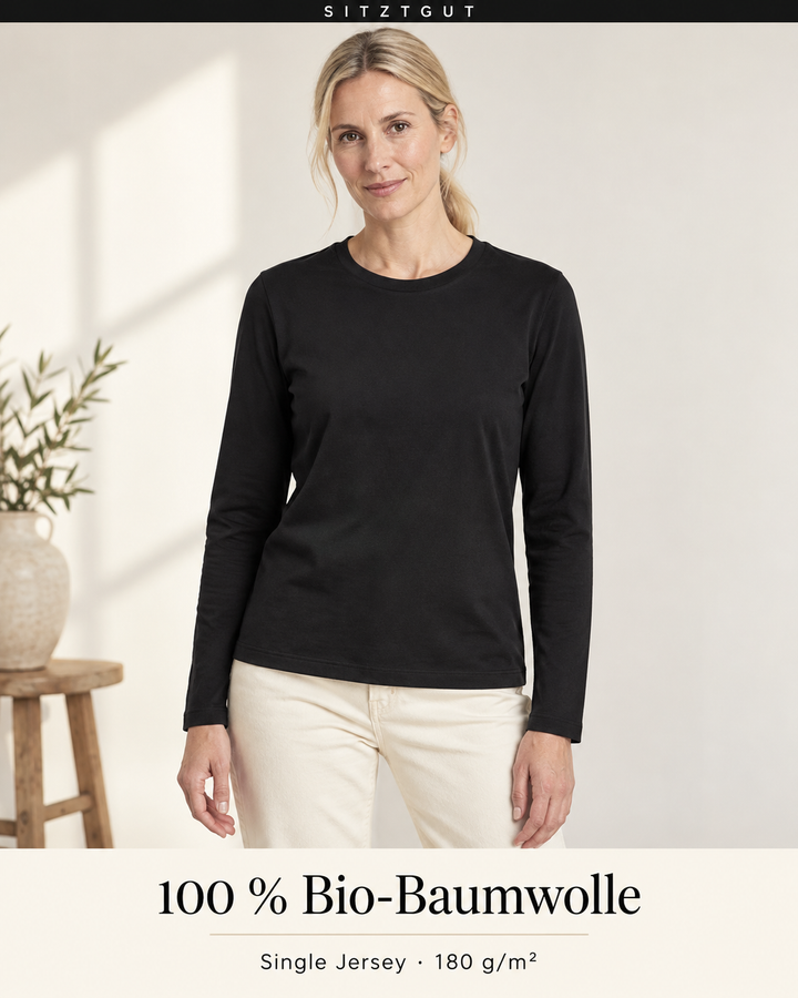 Sitztgut Longsleeve Schwarz - Material