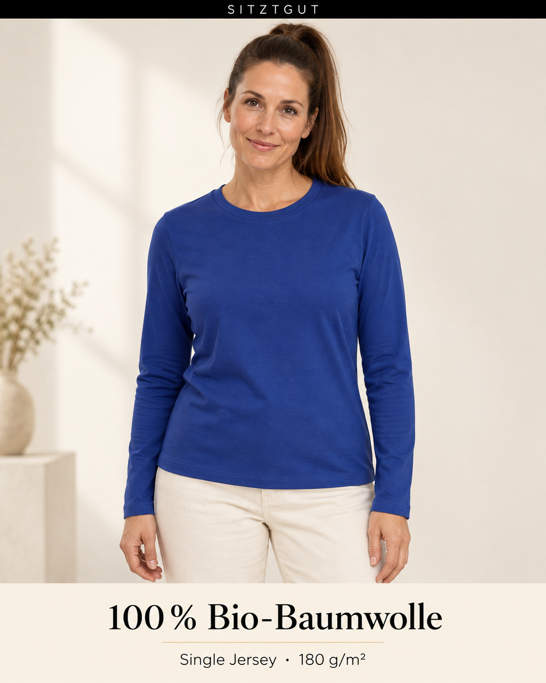 Sitztgut Longsleeve Blau - Material