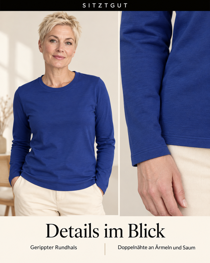 Sitztgut Longsleeve Blau - Details
