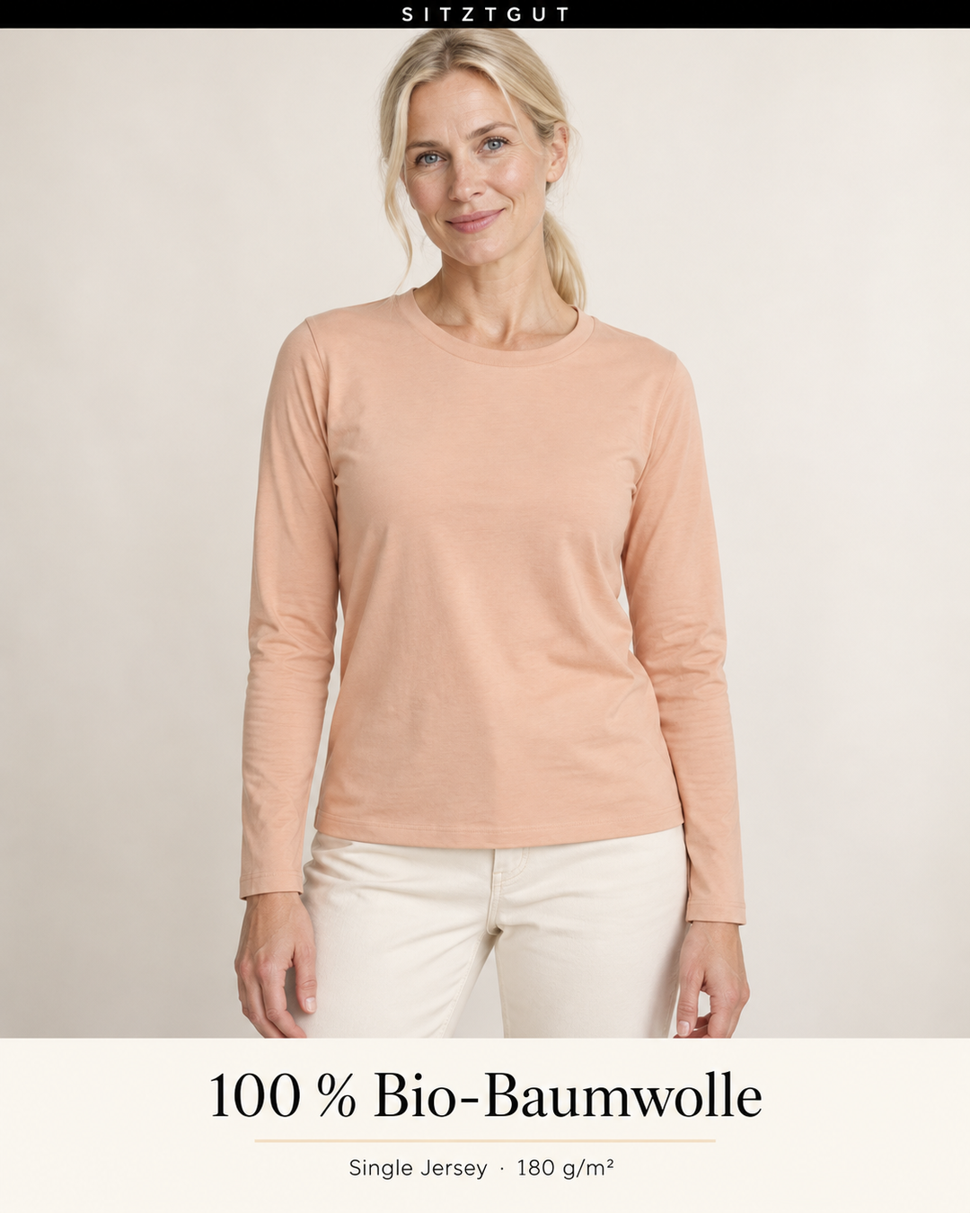 Sitztgut Longsleeve Pfirsich - Material