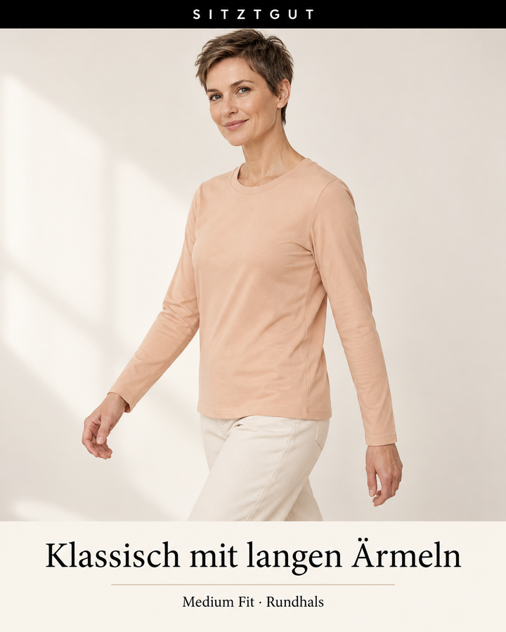 Sitztgut Longsleeve Pfirsich - Passform