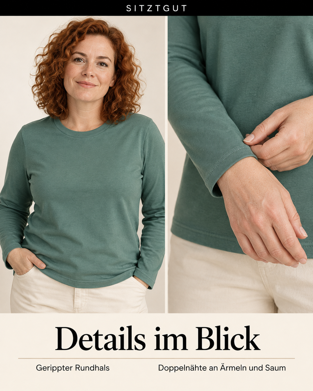 Sitztgut Longsleeve Grün - Details