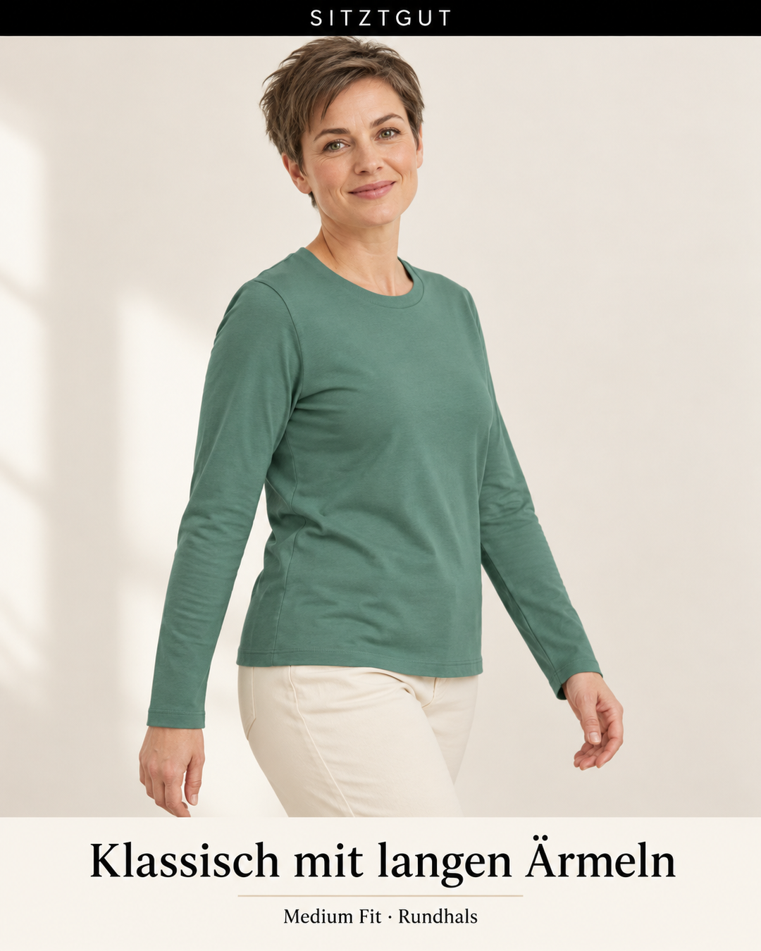 Sitztgut Longsleeve Grün - Passform