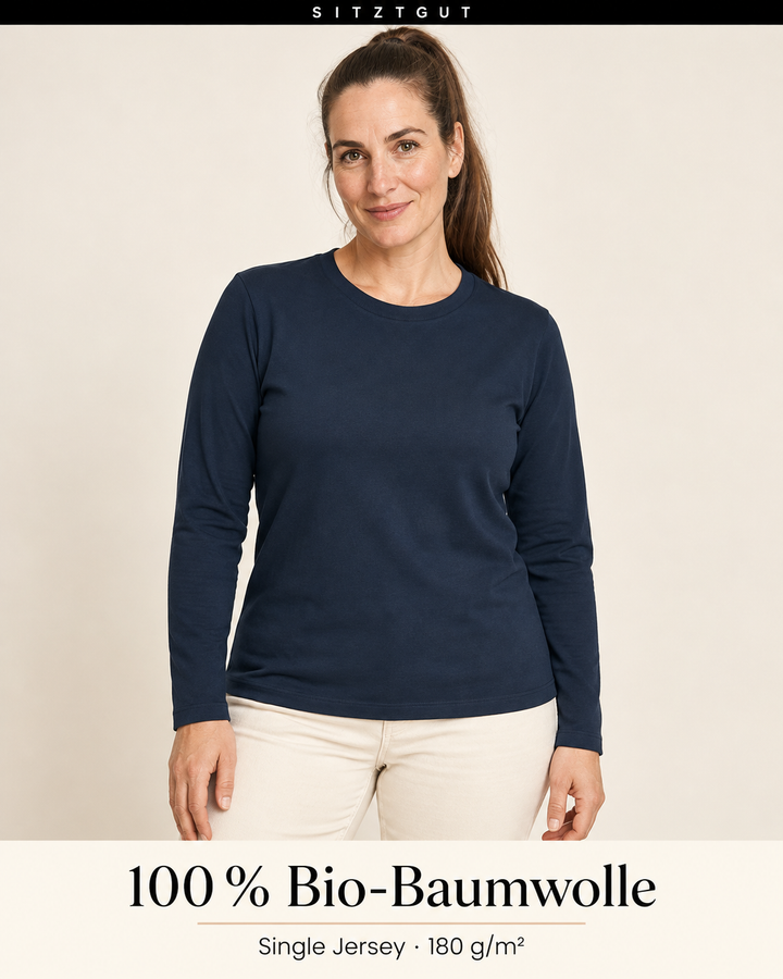 Sitztgut Longsleeve Marine - Material
