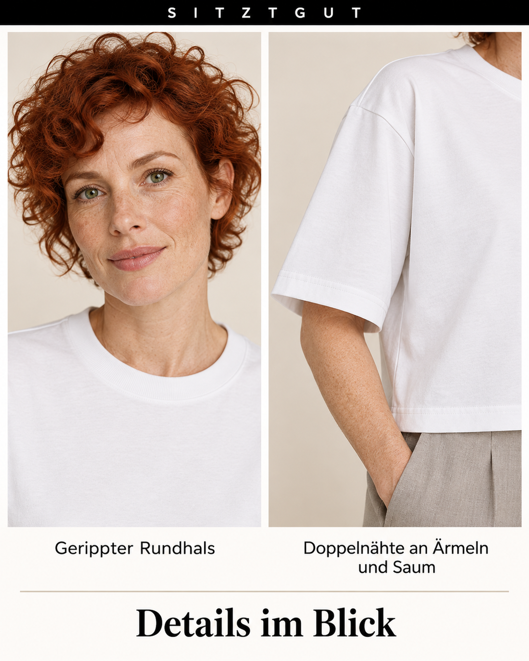 Sitztgut T-Shirt Weiß - Details